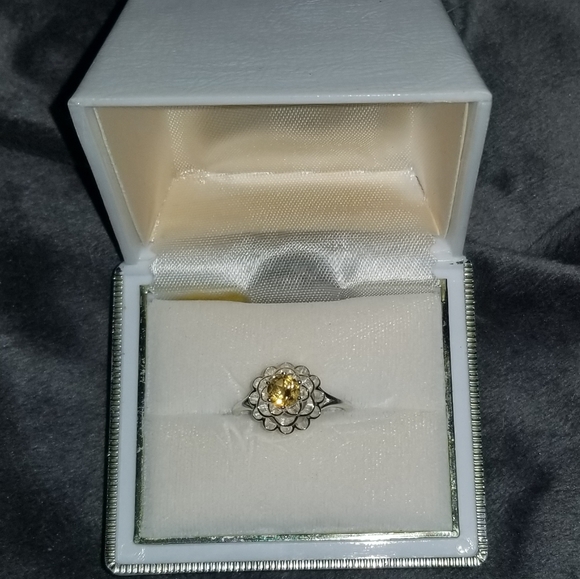 2 Pc Silver Flower Bracelet & Citrine Ring Bundle - Picture 4 of 10